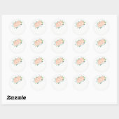 Peach Peony Mariage Favoriser Stickers (Feuille)