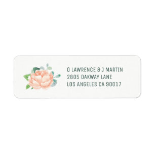 Peach Peony Retouradres Labels