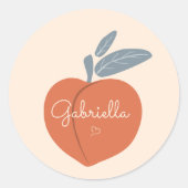Peach Personalize Ronde Sticker (Voorkant)