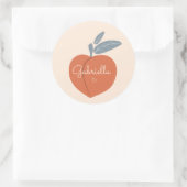 Peach Personalize Ronde Sticker (Tas)