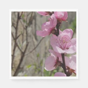 Peach petal flower napkins servet