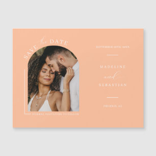 Peach Photo Save the Date Magnetische Kaart