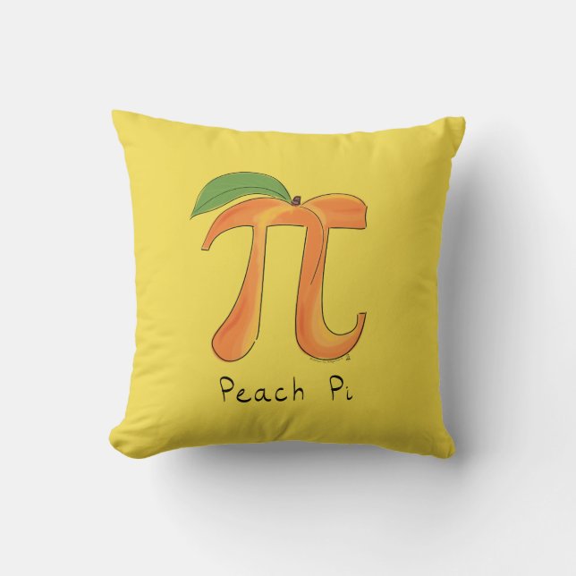 Peach Pi Cute Math Pi Coussin Day (Recto)