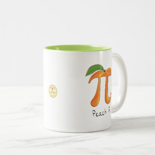 Peach Pi Cute Math Pi Day Café Mug (Devant droit)