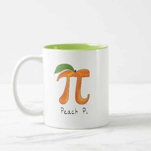 Peach Pi Cute Math Pi Day Café Mug (Gauche)