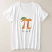 Peach Pi Cute Math Pi Day Femmes Plus Taille Tshir (Design devant)