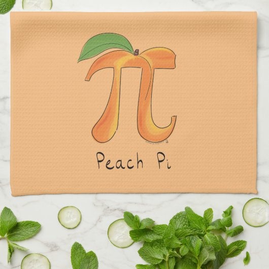 Peach Pi Cute Math Pi Day Pie Cuisine Serviette de (Plié)
