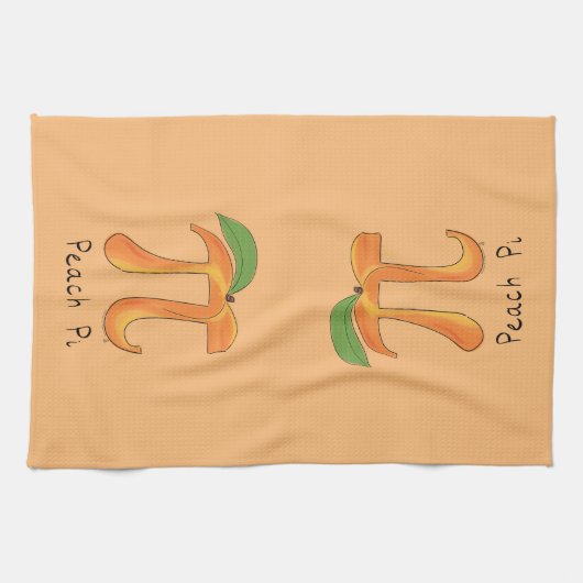 Peach Pi Cute Math Pi Day Pie Cuisine Serviette de (Horizontal)