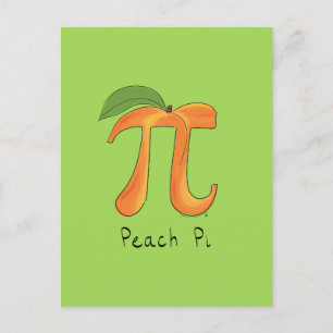 Peach Pi Cute Wiskunde Pi Day Briefkaart
