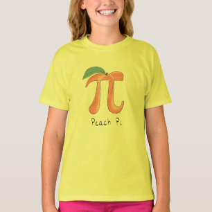 Peach Pi Cute Wiskunde Pi Day Kind Girl's T-Shirt
