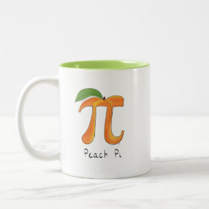 Peach Pi Cute Wiskunde Pi Day Koffie-Mok Tweekleurige Koffiemok