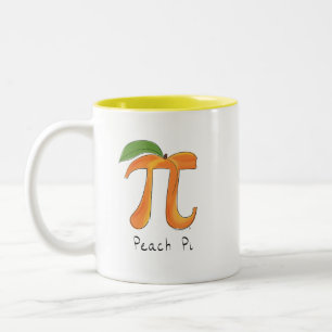 Peach Pi Cute Wiskunde Pi Day Koffie-Mok Tweekleurige Koffiemok