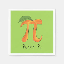 Peach Pi Cute Wiskunde Pi Day Party Napkins Servet