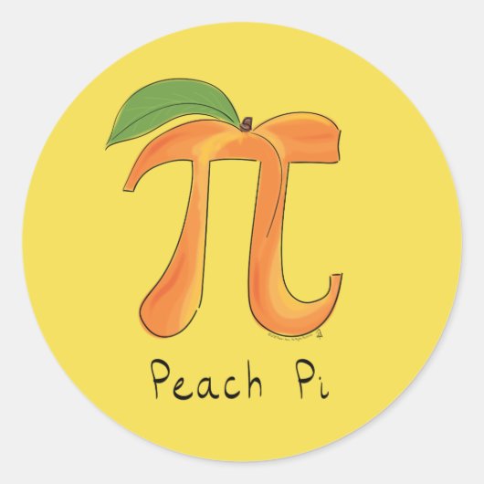Peach Pi Cute Wiskunde Pi Day Stickers (Voorkant)