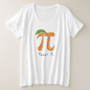 Peach Pi Cute Wiskunde Pi Day Women's Plus Size-sh Grote Maat T-shirt