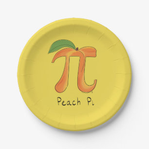 Peach Pi Schattigee Wiskunde Pi Day Party Papieren Bordje