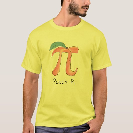 Peach Pi ute Wiskunde Pi Day Mannen T-Shirt (Voorkant)