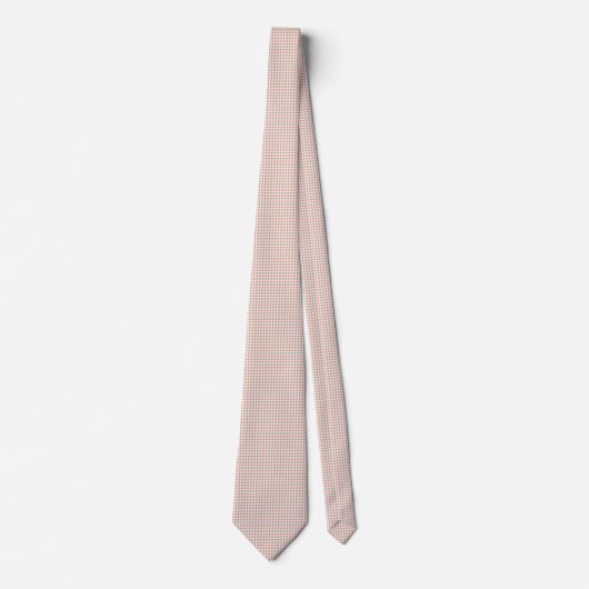 Peach Pink and Grey Plaid Design Stropdas (Voorkant)