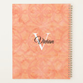 Peach Pink Batik Élégant Nom du monogramme (Dos)