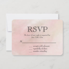 Peach Pink Blush Tie Dye Waterverf RSVP Kaartje