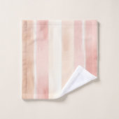  Peach Pink Cream Stripes Bad Handdoek (Wasdoekje)