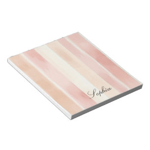 Peach Pink Cream Stripes Notitieblok