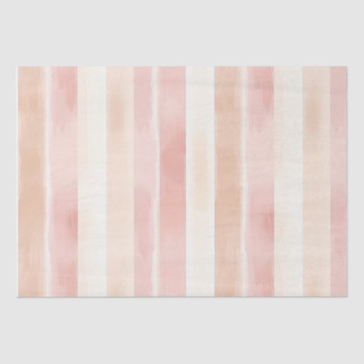  Peach Pink Cream Stripes Tissuepapier (Voorkant)