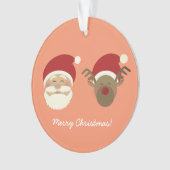 Peach Pink Cute Père Noël & Christmas Reindee (devant)