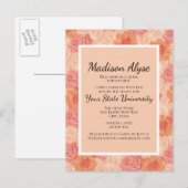 Peach Pink Floral College Trunk Party Invitation (Devant / Derrière)