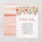 Peach Pink Floral met gouden glitter boeken voor B Kaart (Voorkant / Achterkant)