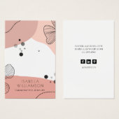 Peach Pink Flower Sketch Earring Carte d'affichage (Devant & derrière)