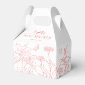 Peach Pink Garden Chinoiserie Baby shower Bedankdoosjes (Voorkant Zijde)