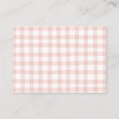 Peach Pink Gingham Pattern Informatiekaartje (Achterkant)