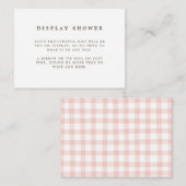 Peach Pink Gingham Pattern Informatiekaartje (Voorkant / Achterkant)