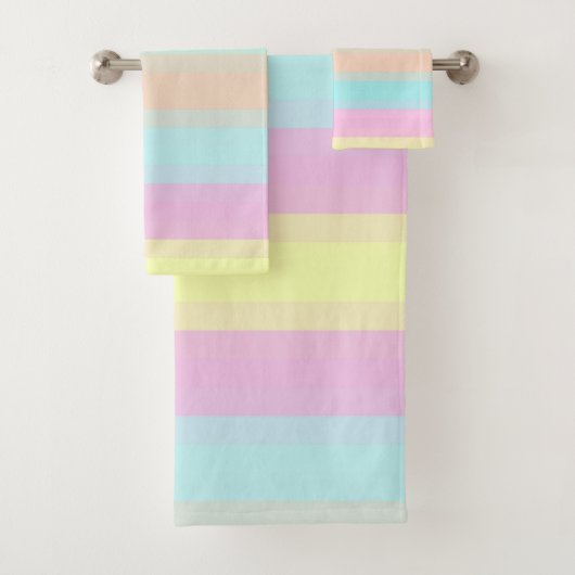 Peach Pink Green Purple Pastel Stripes Motif (En situation)