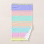 Peach Pink Green Purple Pastel Stripes Motif (Serviette à main)