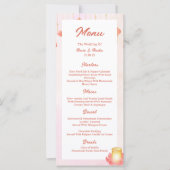 Peach Pink Lotus lantaarns Indiase bruiloft Menu (Voorkant)
