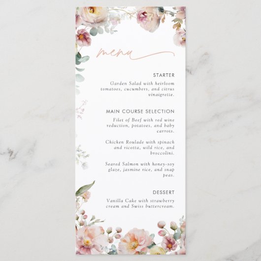  Peach Pink Love is in het Vrijgezellenfeest Bloom Menu (Voorkant)