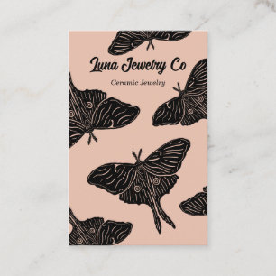 Peach Pink Mystical Luna Moth Blank Visitekaartje
