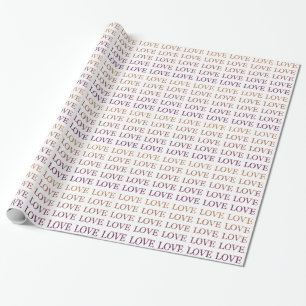 Peach Pink Ombre Liefde Cadeaupapier