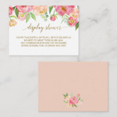 Peach & Pink Peony Affichage Douche Invitation Ins (Devant / Derrière)