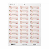 Peach Pink Spring Roos Adresetiketten Etiket (Full Sheet)