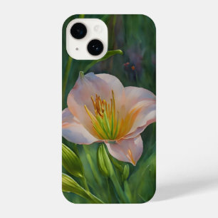 Peach Pink Tropical Lily Flower Art Telefoon Case iPhone 14 Hoesje