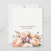Peach Pioenrozen en Rozen bruiloft uitnodiging (Achterkant)