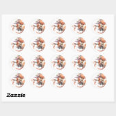 Peach Pioenrozen en Rozen Dank u Sticker (Vel)