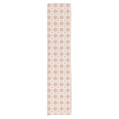 Peach Plaid Shamrock Clover Retro Table Runner Korte Tafelloper (Voorkant)