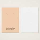 Peach Plain Simple Custom Earring Card (Devant & derrière)