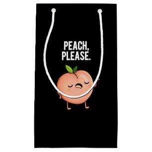 Peach Please Funny Fruit Pun Dark BG Klein Cadeauzakje