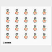 Peach Please Funny Fruit Pun Ronde Sticker (Vel)