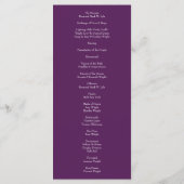 Peach Plum Purple Peony Roses Programmes de mariag (Dos)